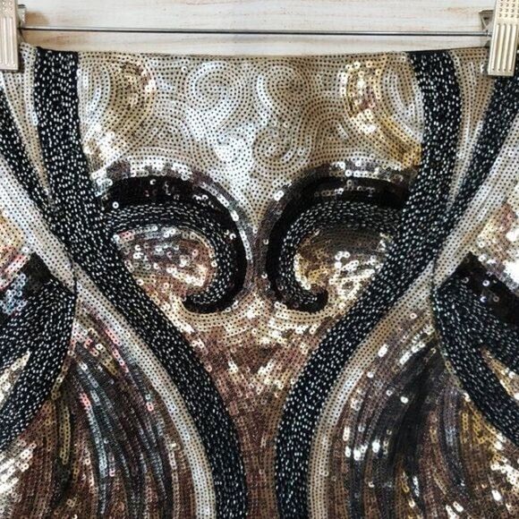 Endless Rose Sequined Stretchy Mini Skirt Gold Size Small Glitter Sparkle Party - Picture 4 of 11